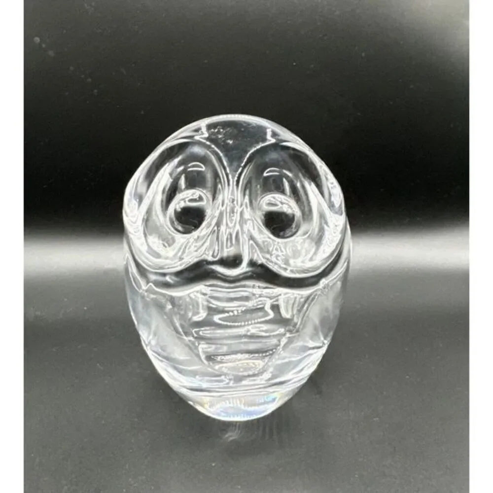 Art Vannes France Crystal Owl Votive/Tealight‎ Candle Holder Signed